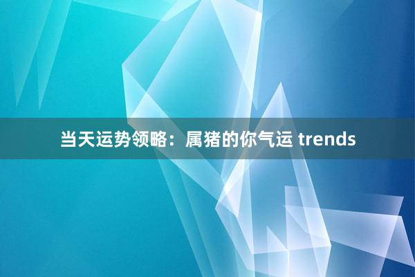 当天运势领略：属猪的你气运 trends